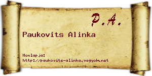 Paukovits Alinka névjegykártya